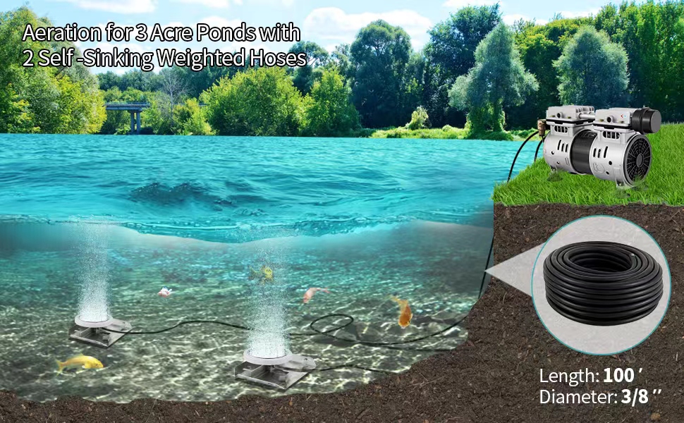 UOKRR Pond Aeration System Pond Aerator with Timer 3/4HP