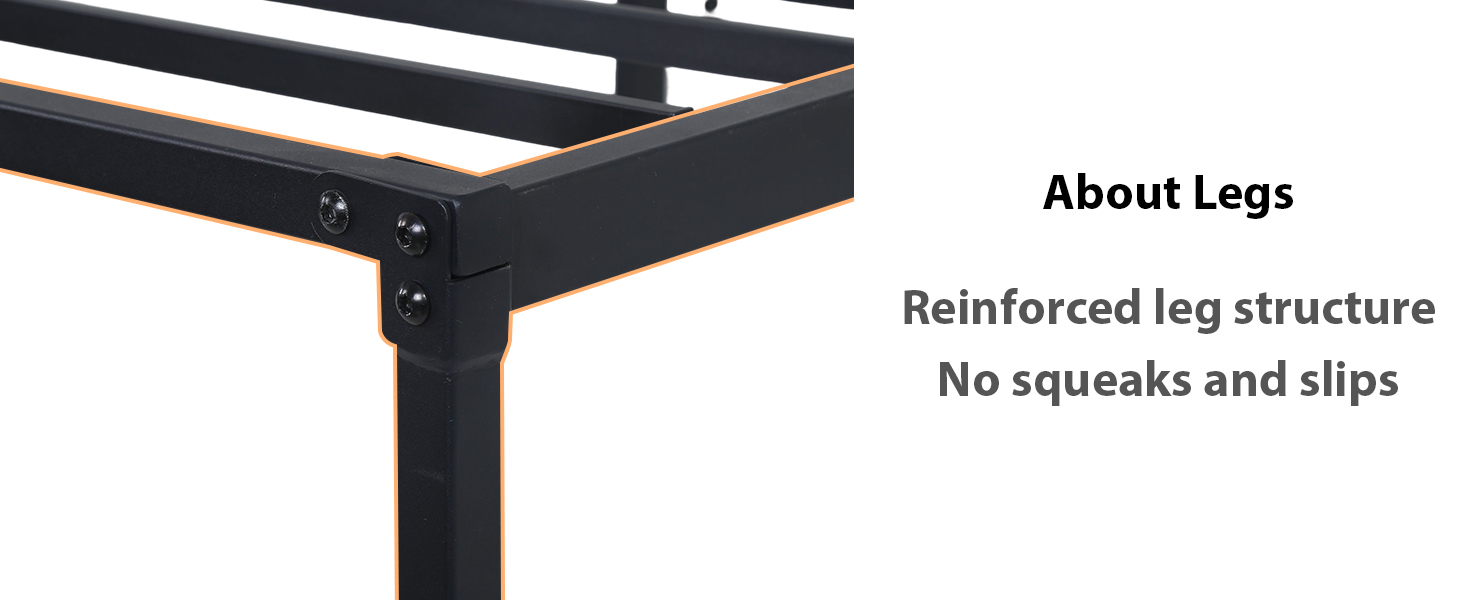 18 Inch High Queen Bed Frame Foldable Easy Assembly Metal