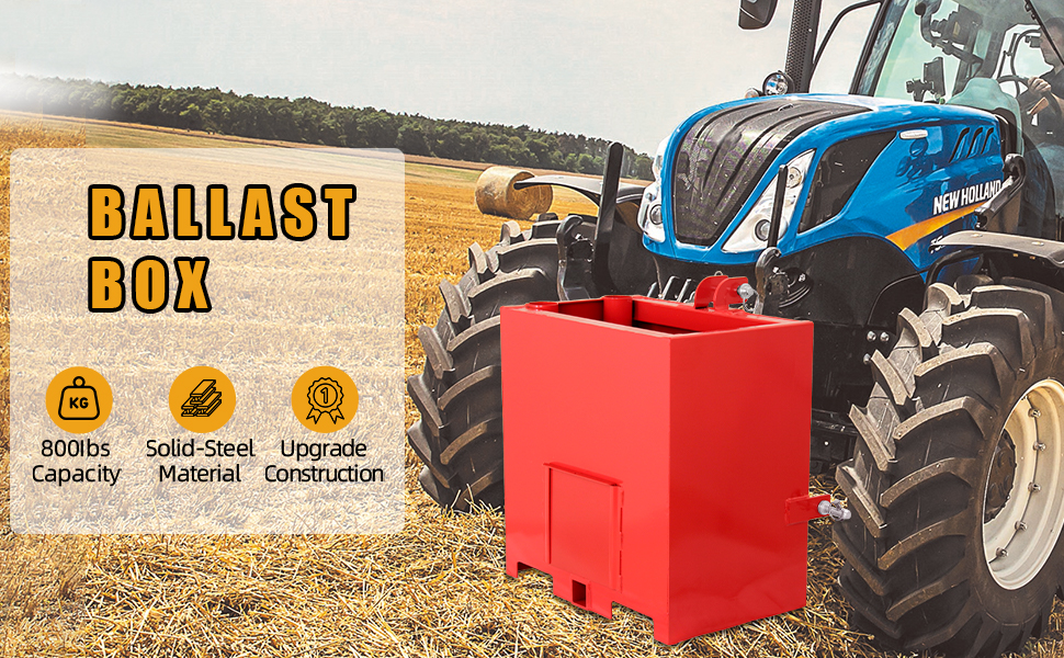Amazon.com: Ballast Box 3 Point Category 1 Tractor, 800lbs Capacity ...