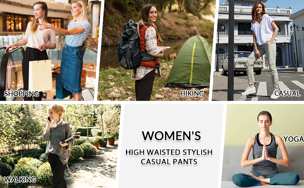 Women high waisted casual pants