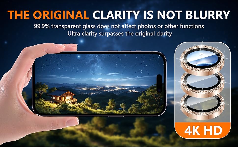 Diruite Camera Protector for iPhone 16 Pro/16 Pro Max Camera Lens protector,Glitter Decoration HD Tempering Glass+Aluminum Rim for iPhone 16 Pro/16 Pro Max Lens Cover 14 Camera Protector for iPhone 16 Pro/16 Pro Max Camera Lens protector