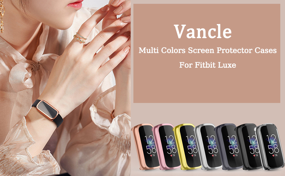 [4 PACK] Case for Fitbit Luxe Screen Protector, Soft TPU Full Around