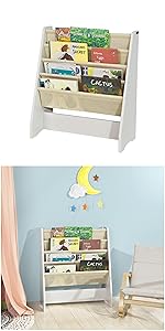 SoBuy Children Kids Bookcase Book Shelf Storage Display Rack Organizer Holder,KMB17-HG 24 FRG225-W