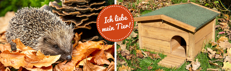 zooprinz winterfestes Igelhaus mit Boden und wetterfestem Dach - Igelfutterhaus aus FSC Holz ...