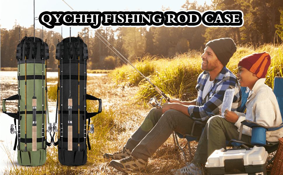 Fishing Pole Bag Carrier with 5 Rod Holders, Updated