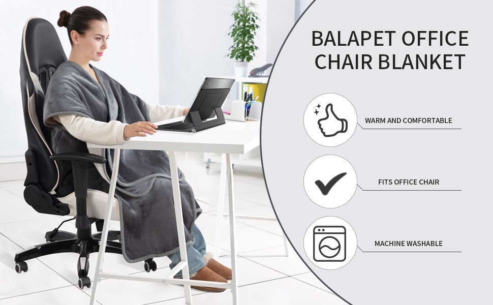 BALAPET Snuggle Back Chair Blanket, Thick Warm Fleece