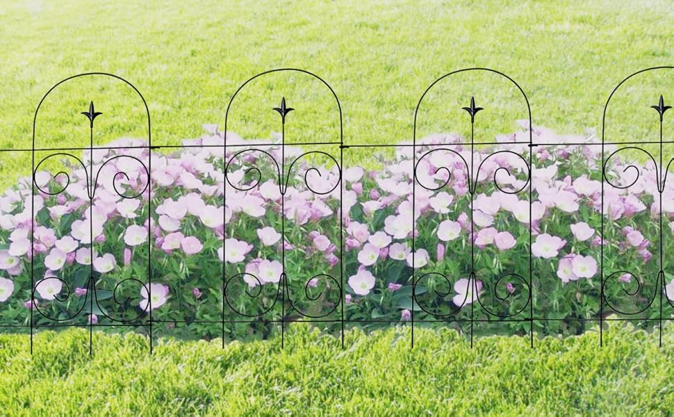 MTB Black Decorative Garden Border Folding Fence 32 Inch x