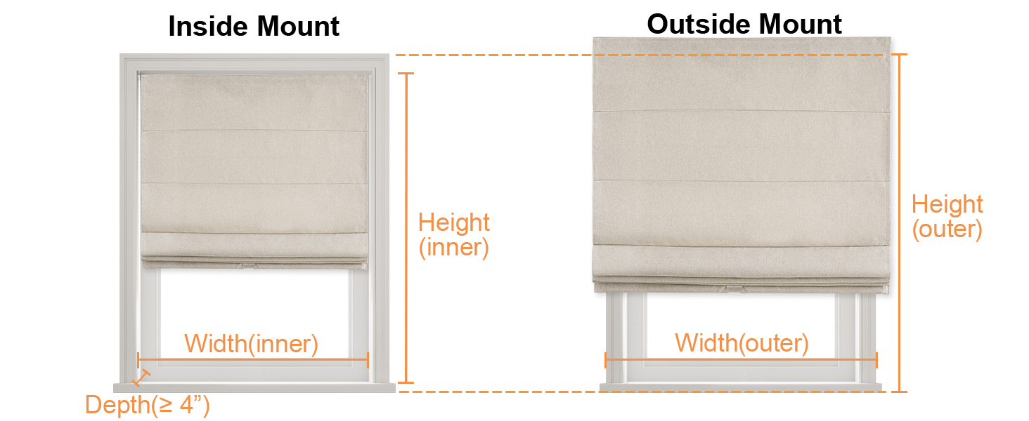 SHECUTE Roman Shades for Windows Cordless, Fabric Roman