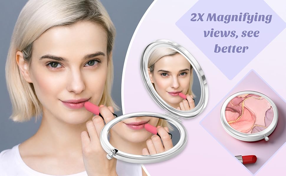 Nipichsha Compact Mirror, Pocket Travel Makeup Mirror, 2
