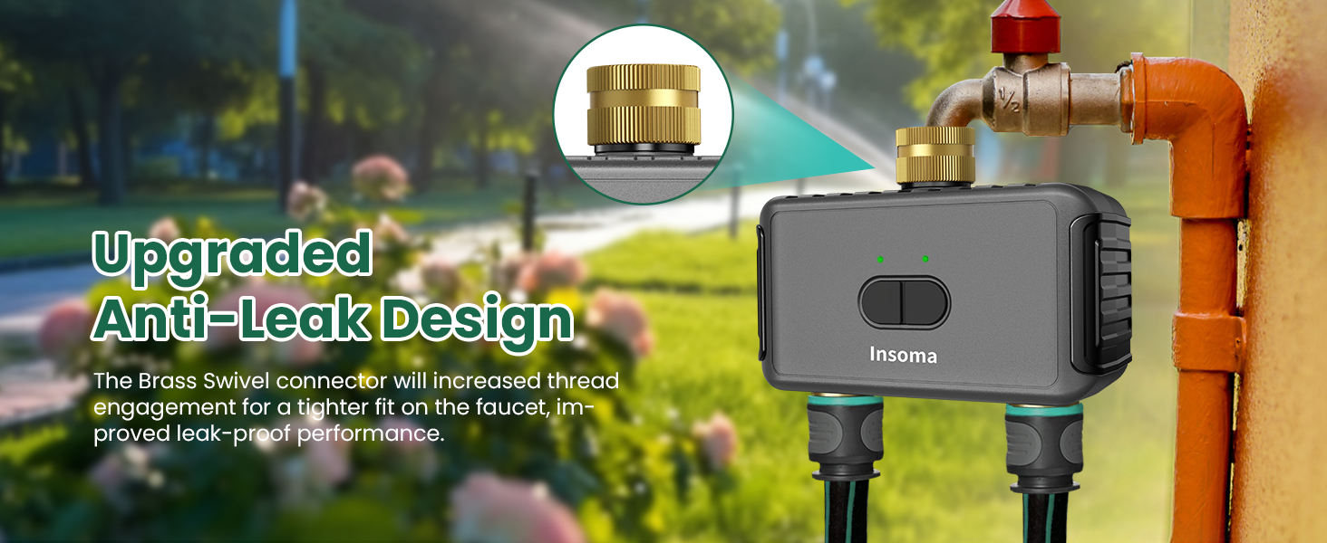 Smart Hose Watering Timer with WiFi Hub, Sprinkler Timer with 2 Outlet