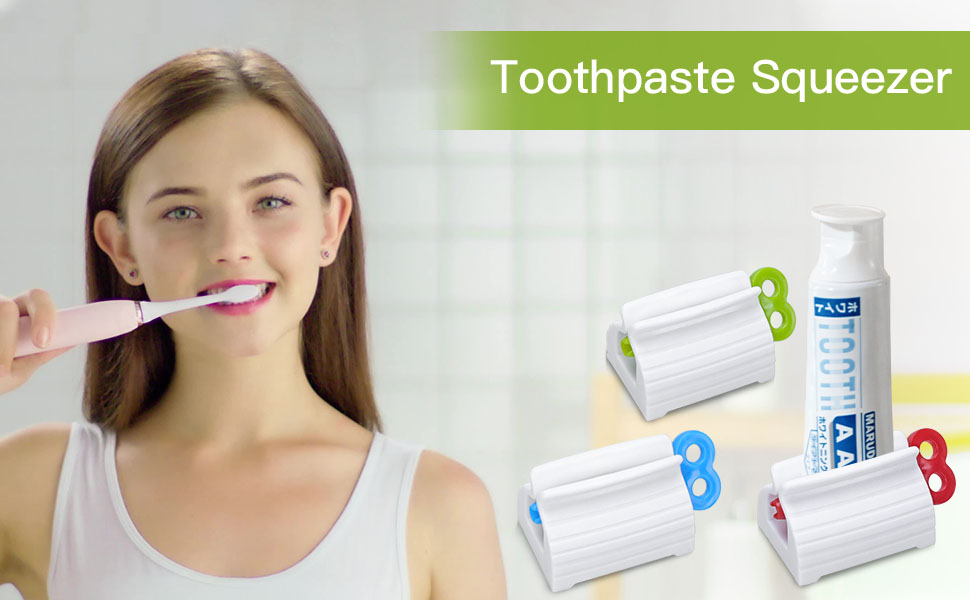 Zivacate Toothpaste Tube Squeezer, 3 PCS Plastic Rotate Roller