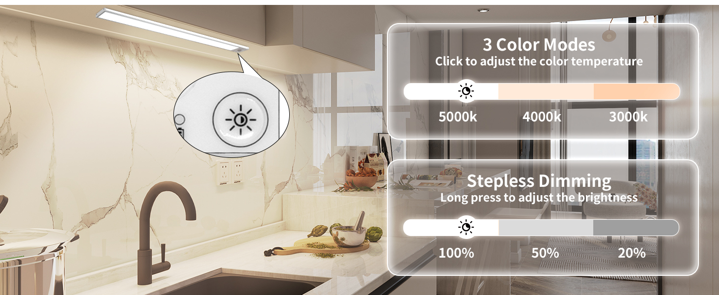3 COLORS MODES&DIMMING