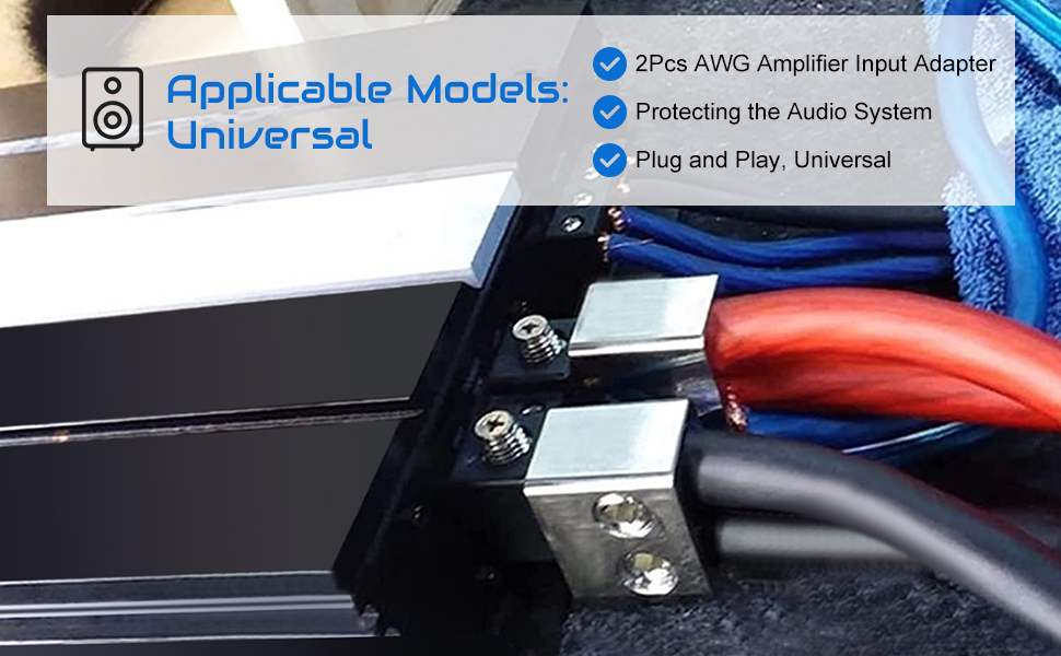 Amplifier Input Reducer, 2 Pcs Universal Dual 1/0 Gauge to