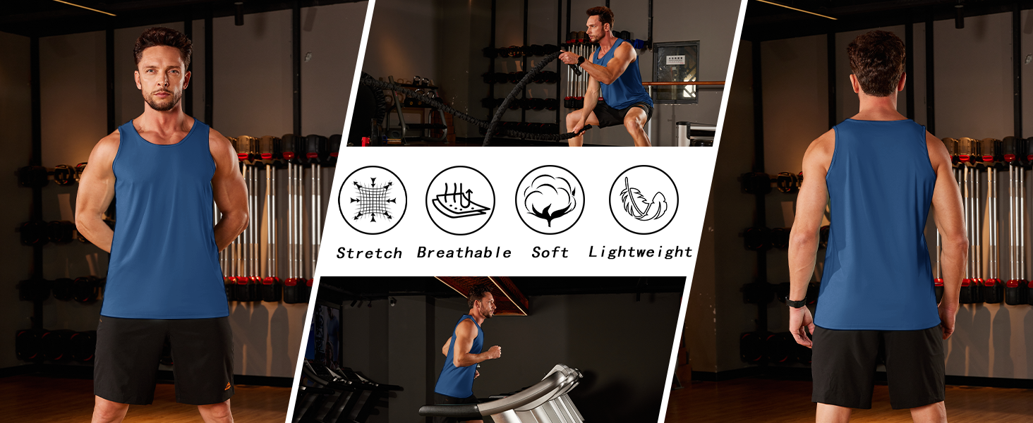 Quick Dry Moisture Wicking Lightweight  Muscle Shirts Workout Gym Fishing Shirts