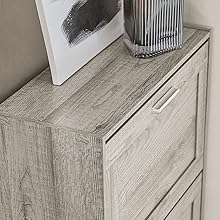 SoBuy FSR137-HG Schuhkipper Schuhablage Schuhschrank Mit 2 Klappen Schuhregal Schmal Schuhkommode BHT Ca.: 60x79x23cm 13 1