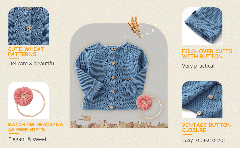 Simplee kids Baby Girls' Fall Winter Cardigan Sweaters 
