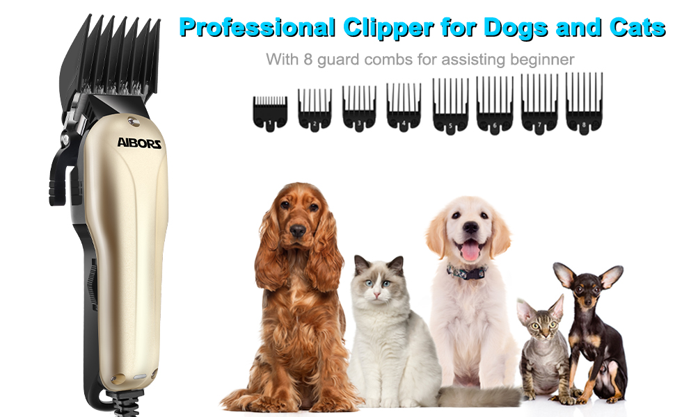 AIBORS Dog ClippersElectric Dog Grooming Kit Professional Low Noise