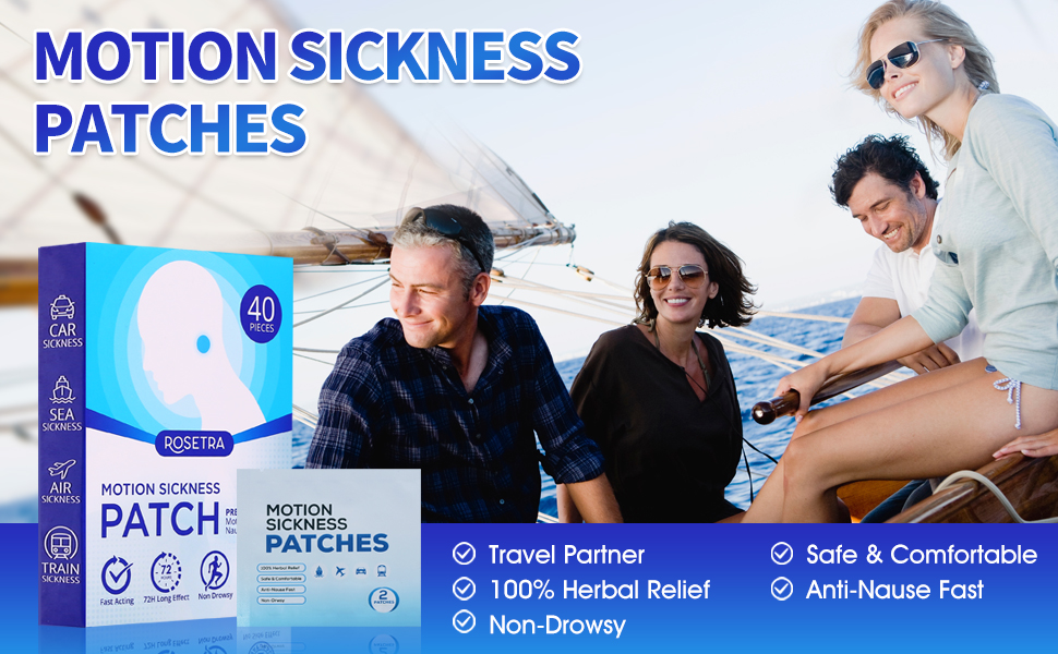 HealexVazzin 40 Counts Motion Sickness Patches, Sea Sickness Patch, for