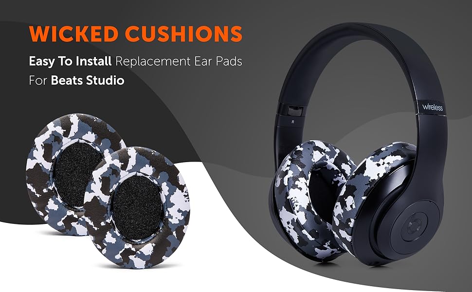 WC Wicked Cushions Replacement Ear Pads for Beats Studio 2 & 3 (B0501