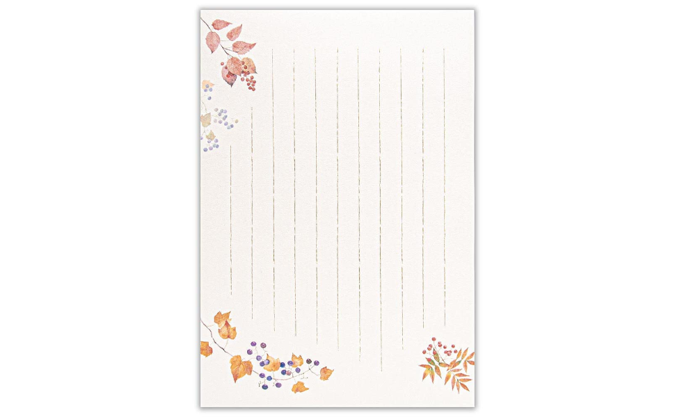 Amazon | 便箋 【 18枚入 B5 縦書き 和紙 鳥の子紙】 秋二集 秋うらら