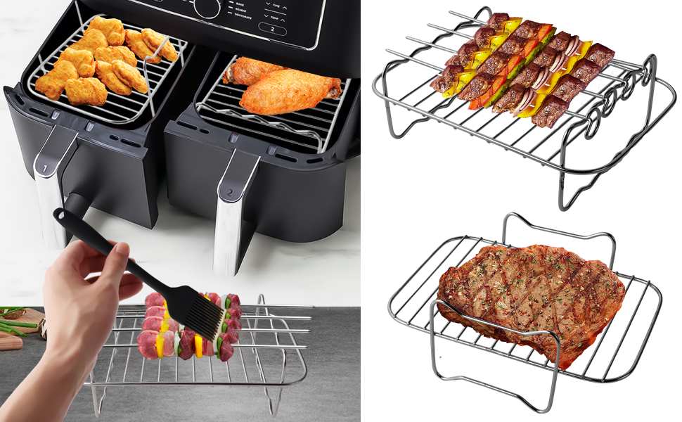 Air Fryer Rack for Ninja Dual Air Fryer,8Pcs Tower Air Fryer Grill Rack