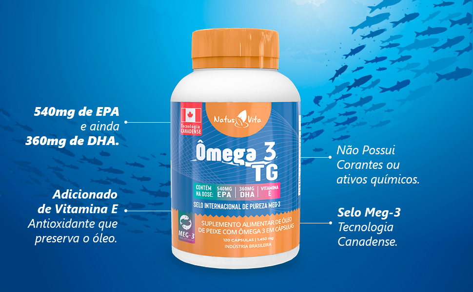 Ômega 3 TG com EPA e DHA 1.000mg em Cápsulas Canadá (120 cápsulas