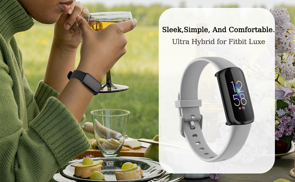 Vanjua Compatible with Fitbit Luxe Screen Protector Case