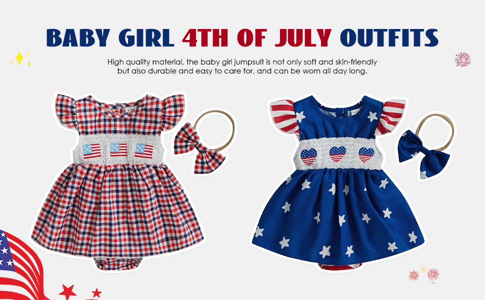 smocked baby girl clothes,my first 4th of July dress,baby girl 4th of July romper,baby girl summer