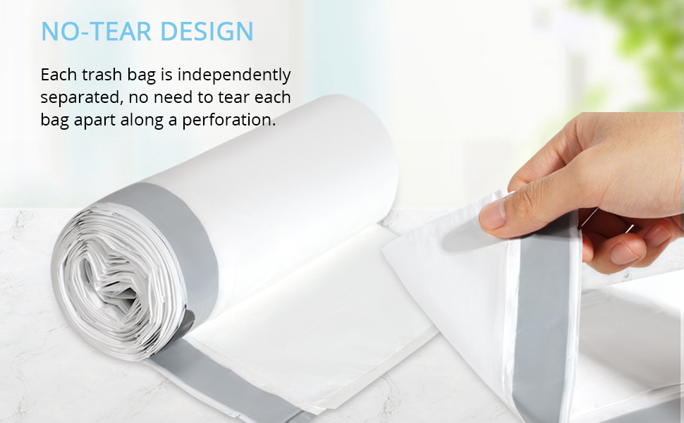 NO-TEAR DESIGN trash bags