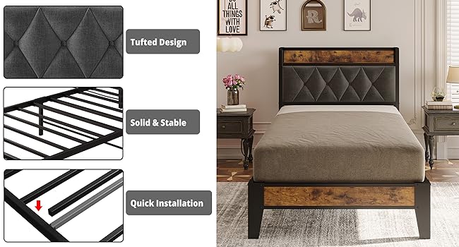 twin bed frame with storage