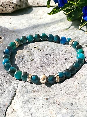 Handmade Schutzstein blaues Tigerauge gegen_bösen-blick Devileye  Perlenarmband steinfixx blau