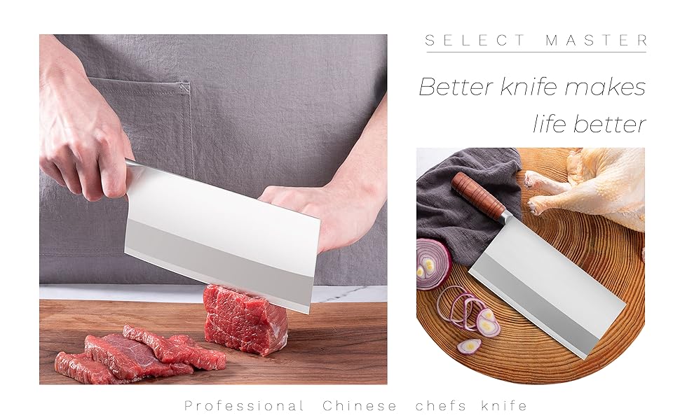 Meat Cleaver Professional Chinese Chef Knife Heavy Duty