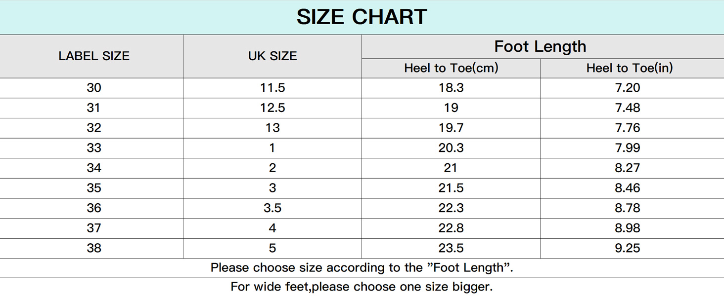 size chart