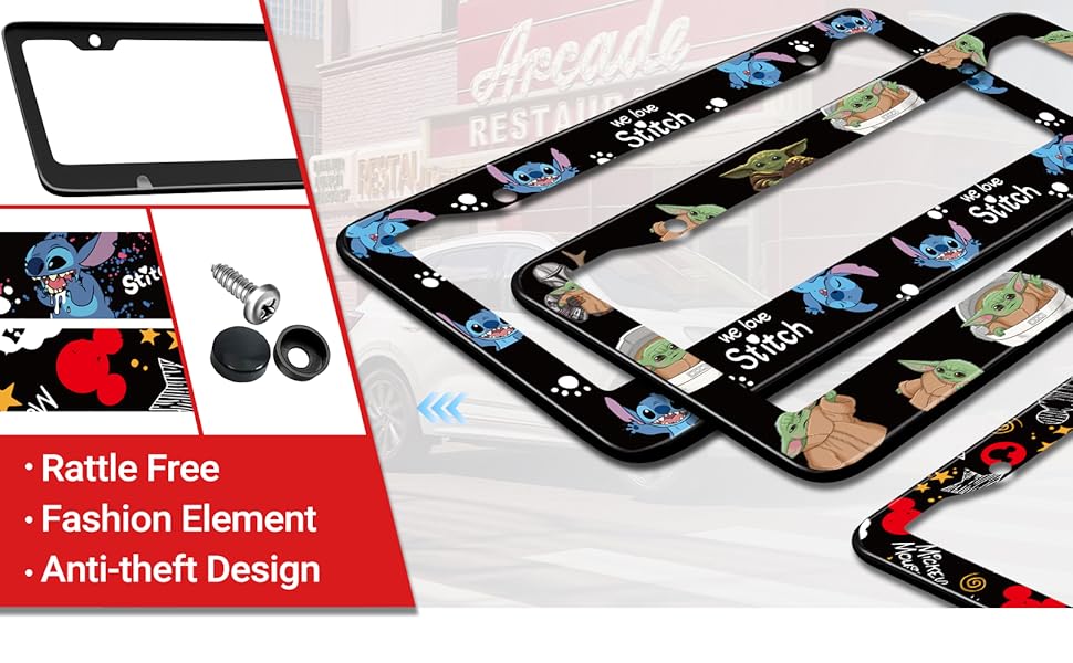 Akkya License Plate Frames 2 Pack for Women Car Plate