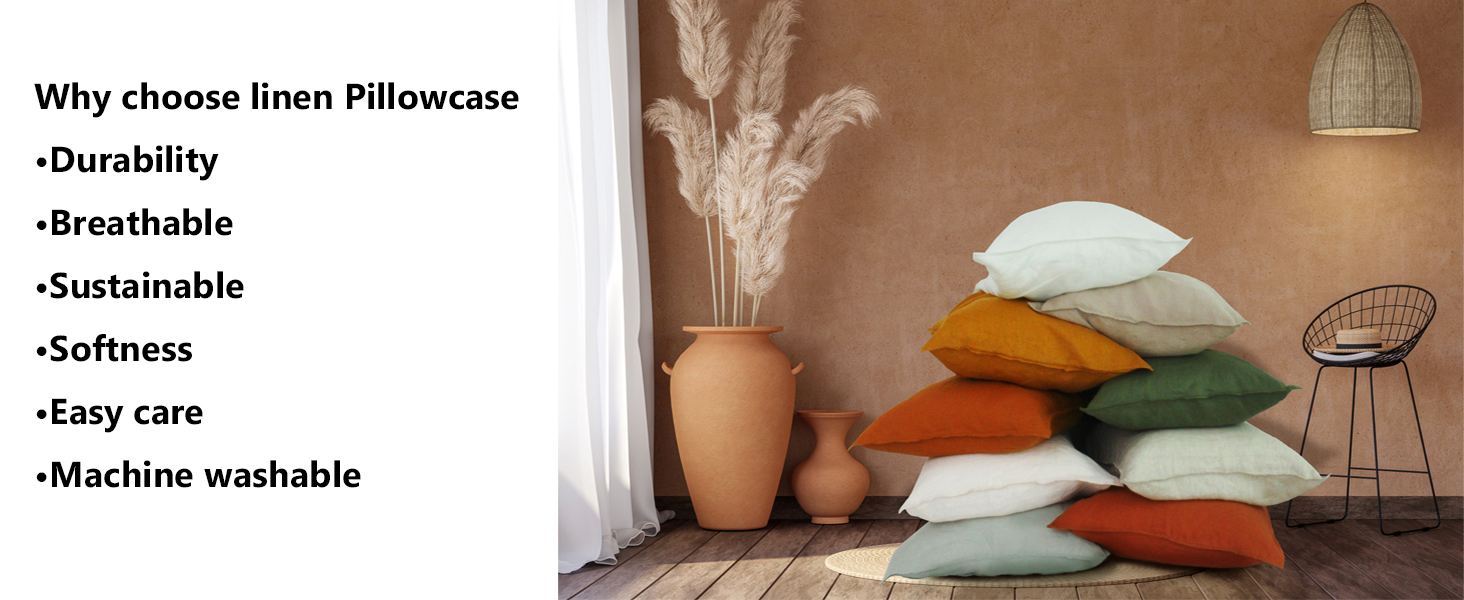 L Linen World Linen Pillow Cases 100 French Natural Linen