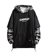 GURUNVANI Japan Style Patchwork-Hoodies für Herren, Characters, Streetwear, Hoodie, Herren-Sweats...