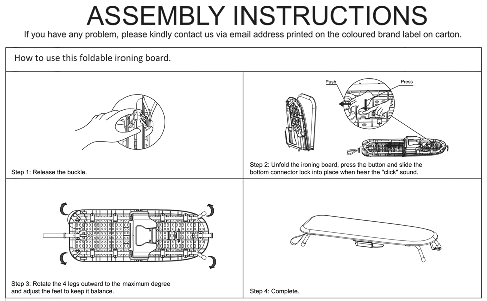 foldable tabletop ironing board