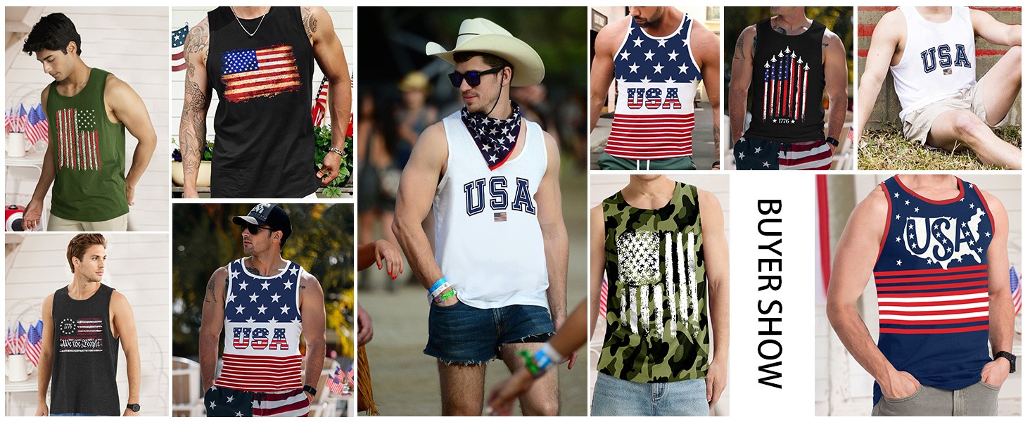 4th of july independence day tank top for men