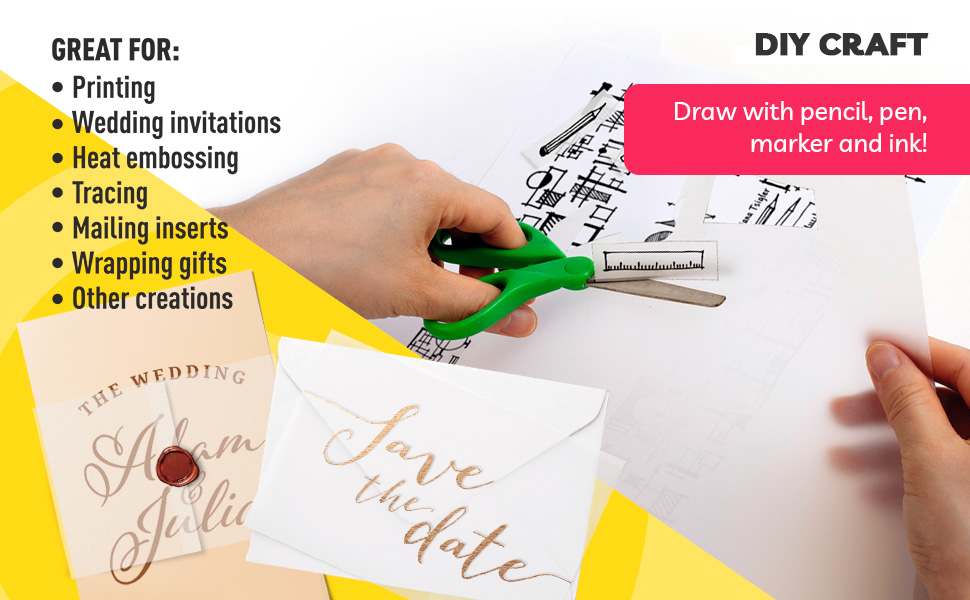 Vellum Paper 8.5 x 11 Translucent Printable (100 Sheets