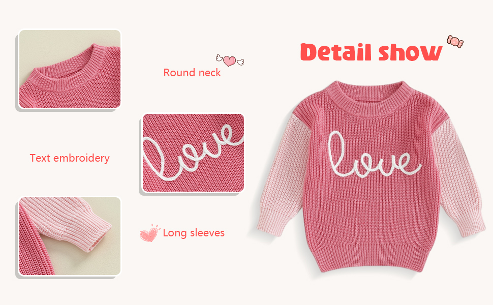 Toddler girl valentines day sweater