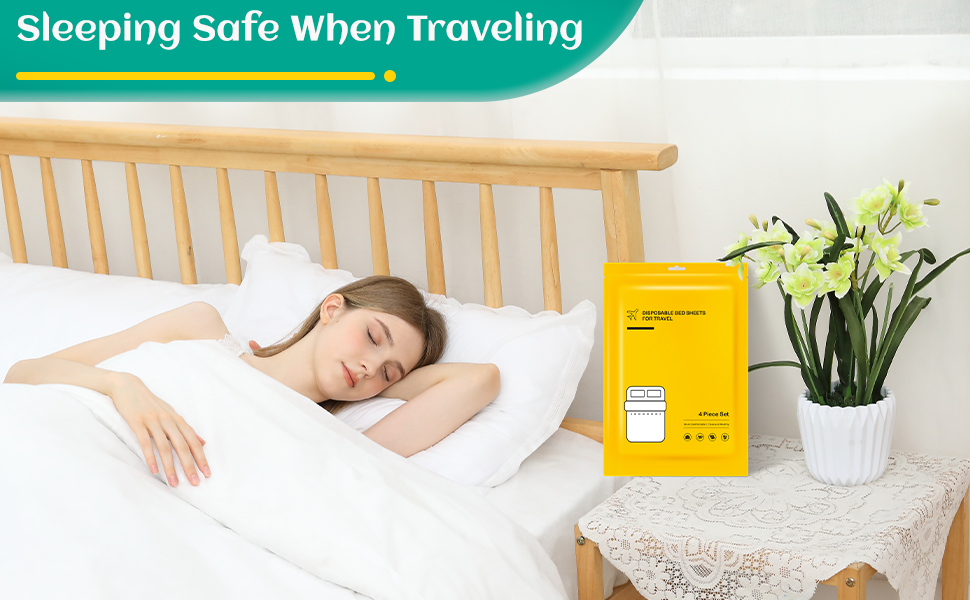 AQOOA 2 Pack Disposable Sheets for Travel, Disposable Bed