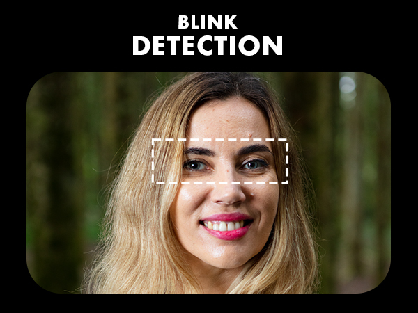 Motion sensitive digital camera, facial tracking, AI camera sensor for blink detection, Autofocus AF
