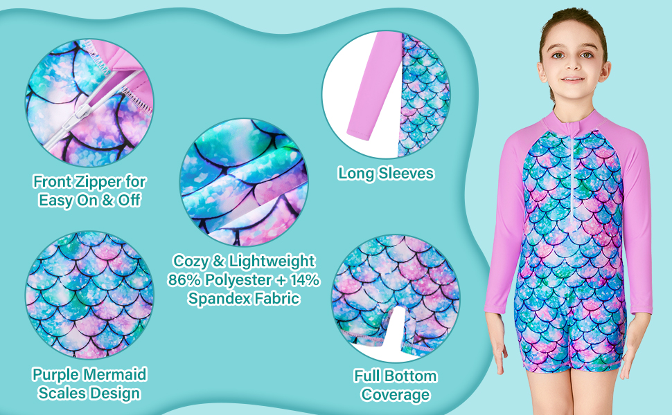 Age 2 3 4t 5t 6t 7t 7x 8t 9 11 year old yr años tween rashguard swimwear beach unicorn pool bathsuit