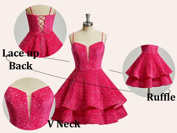 Amazon.com: UZN Black Sequin Homecoming Dresses 2024 for
