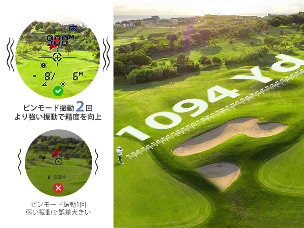 Amazon.co.jp: ゴルフ距離計 レーザー測定器 1000m対応 大画面＆6.5倍