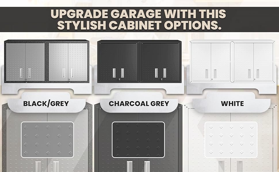 black grey gray greyish ash charcoal white stylish garage cabinet