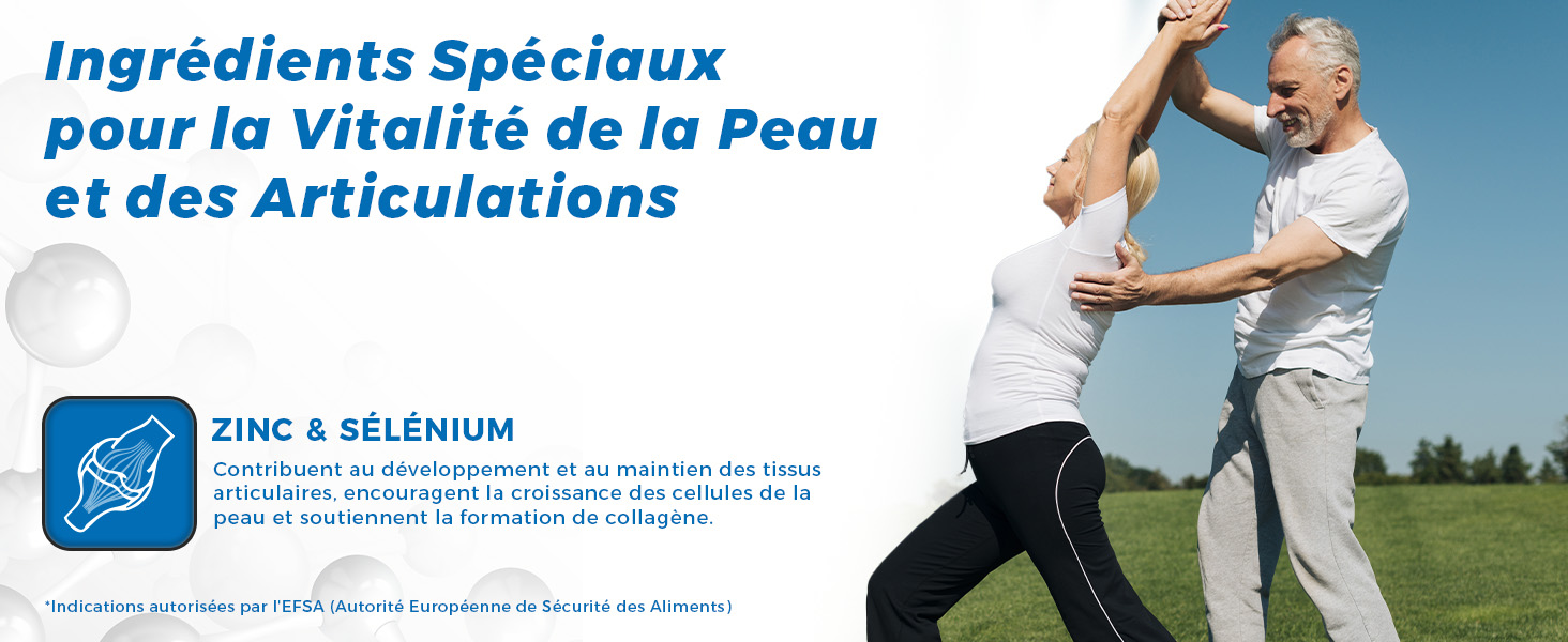 Compléments de collagène et acide hyaluronique avec zinc et sélénium, excellent pour la peau