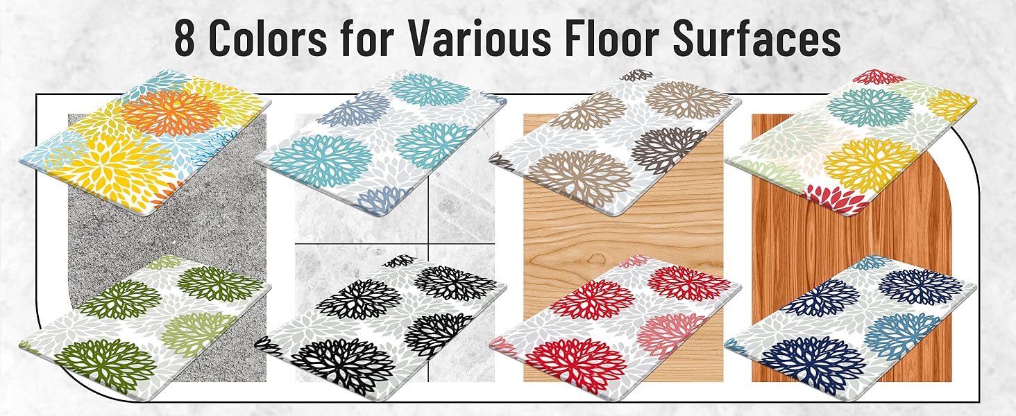 Dahlia Kitchen Mats for Floor Cushioned Anti Fatigue