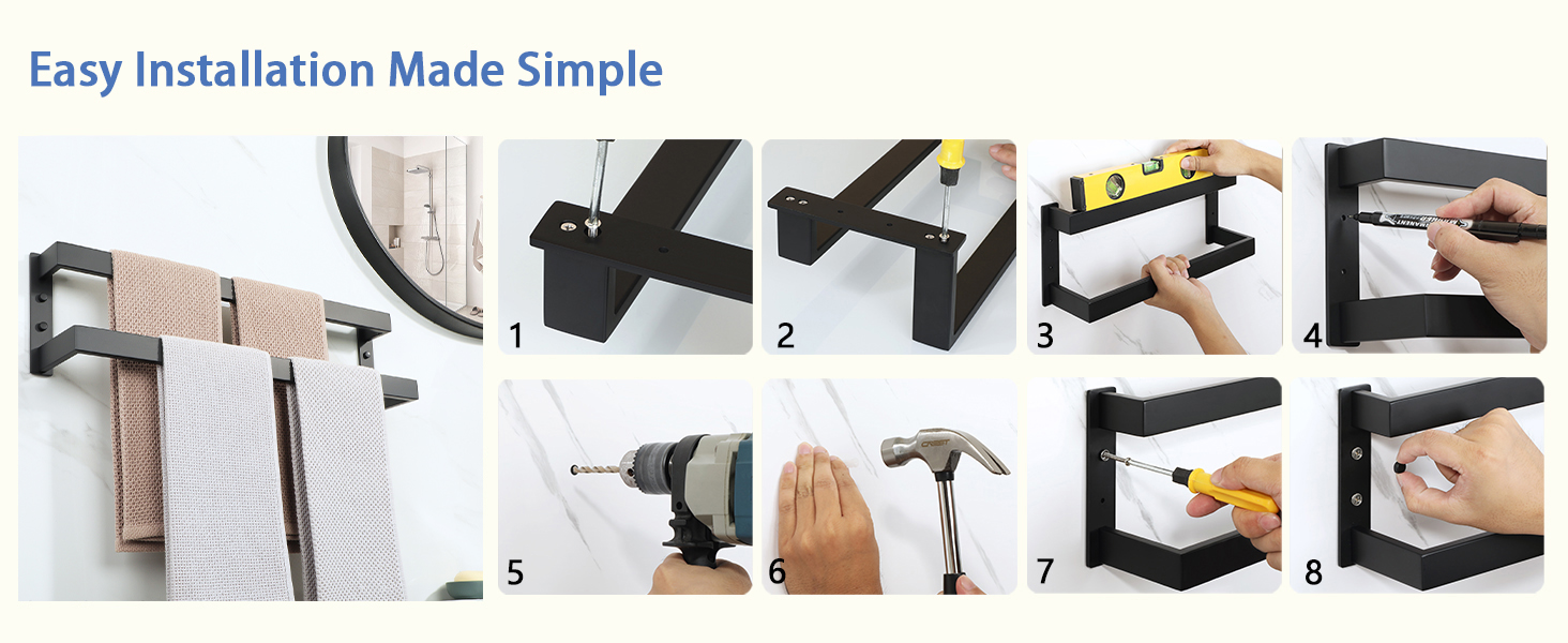 easy installation towel rod