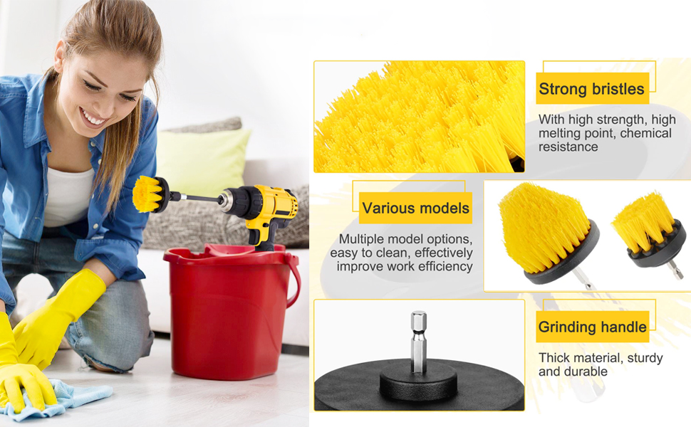 Sayutie 7 Pcs Drill Brush Set All Purpose Power Scrubber Cleaning Kit